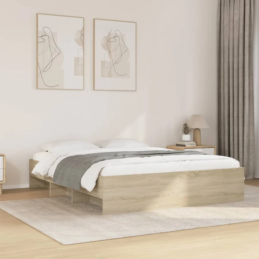 Cadre de lit sans matelas chêne sonoma 150x200 cm