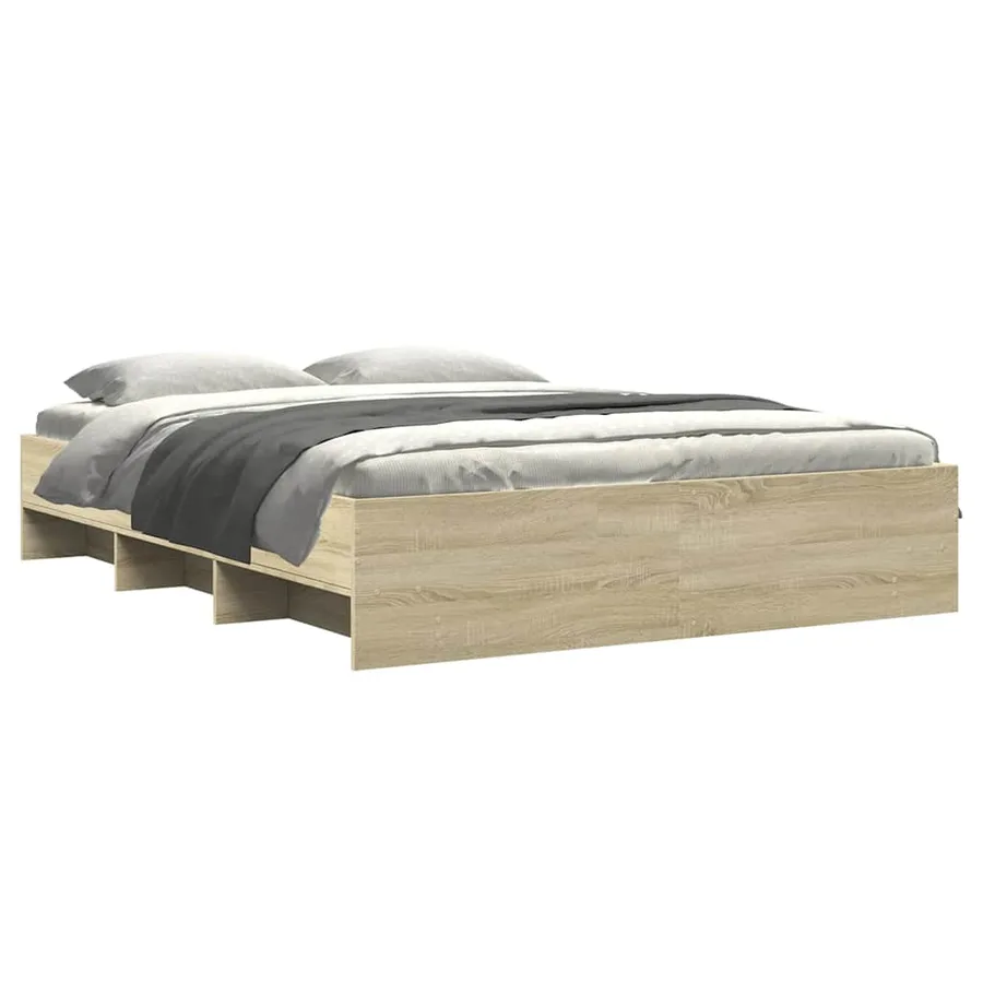 Cadre de lit sans matelas chêne sonoma 150x200 cm - 3