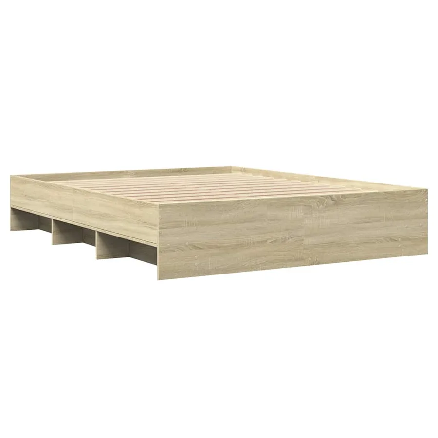 Cadre de lit sans matelas chêne sonoma 150x200 cm - 4