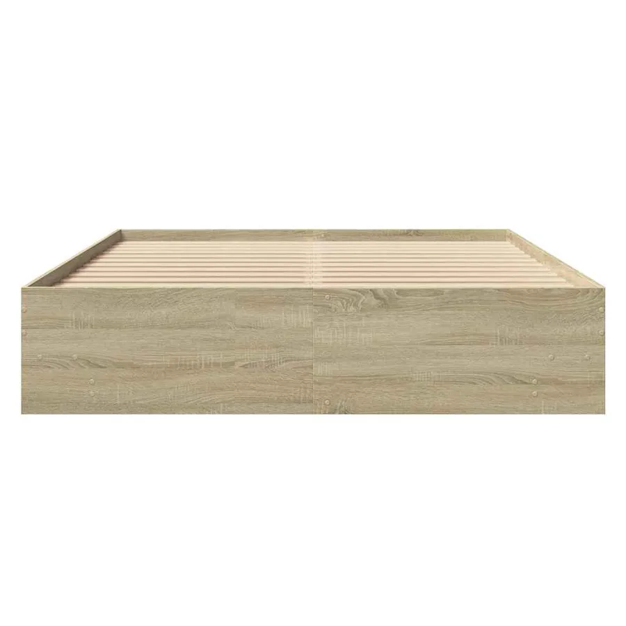 Cadre de lit sans matelas chêne sonoma 150x200 cm - 5