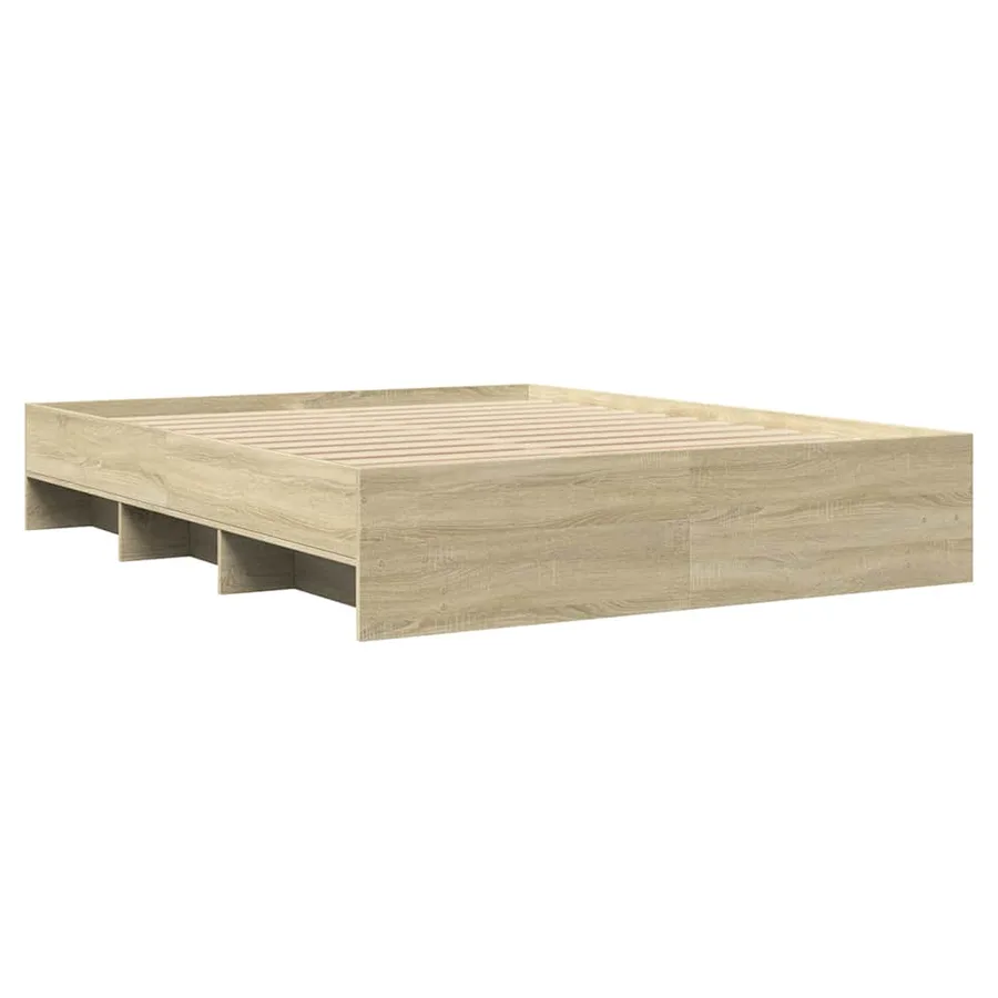 Cadre de lit sans matelas chêne sonoma 150x200 cm - 7