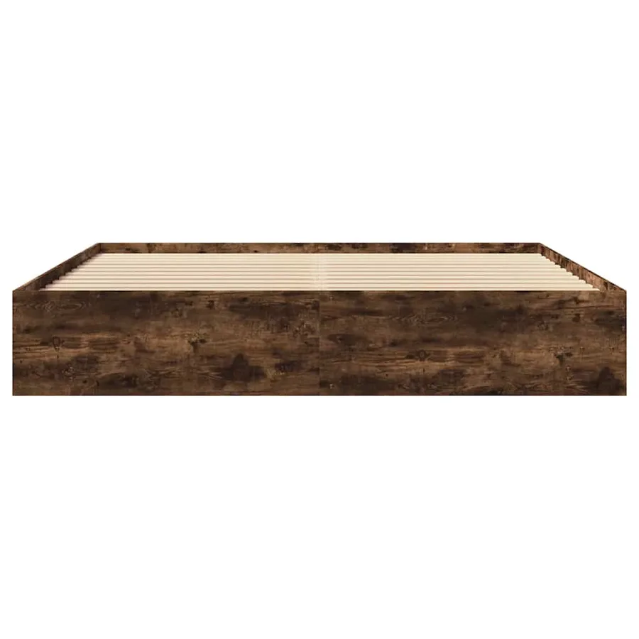 Cadre de lit sans matelas chêne fumé 200x200 cm bois ingénierie - 5