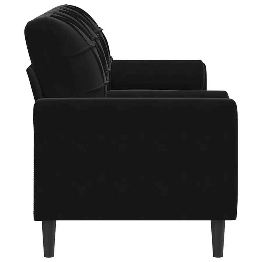 Canapé 3 places avec oreillers décoratifs noir 180 cm velours - 4