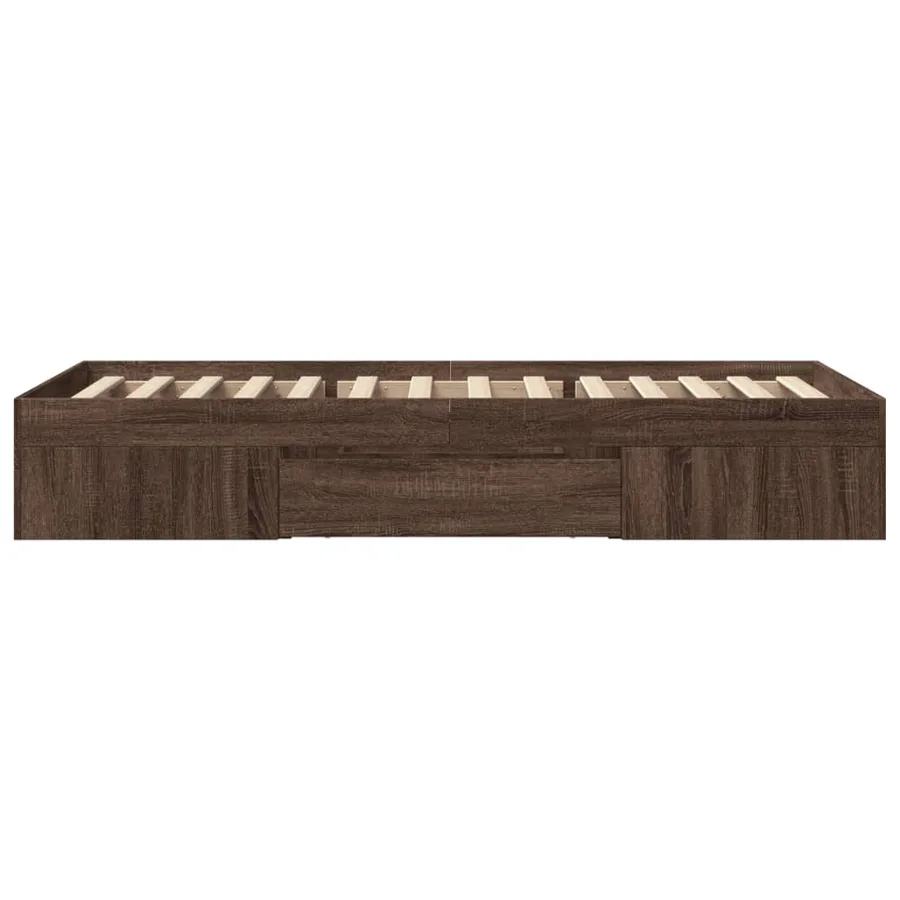 Cadre de lit sans matelas chêne marron 90x190cm bois ingénierie - 6