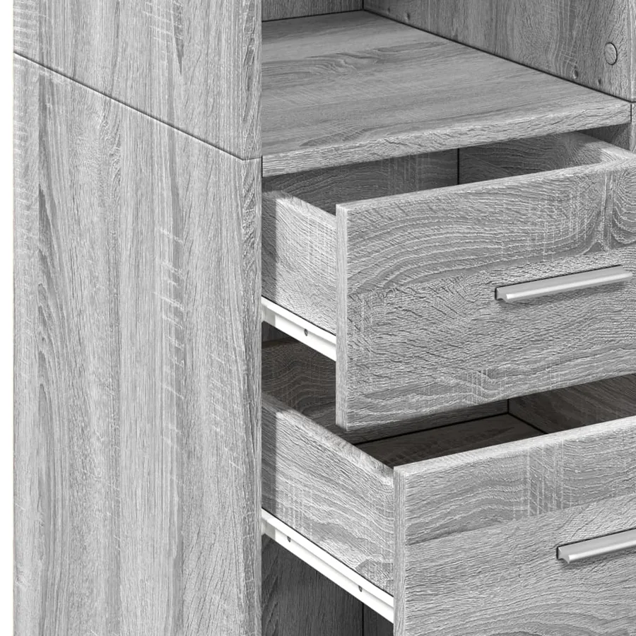 Armoire de rangement sonoma gris 70x42,5x225 cm - 11