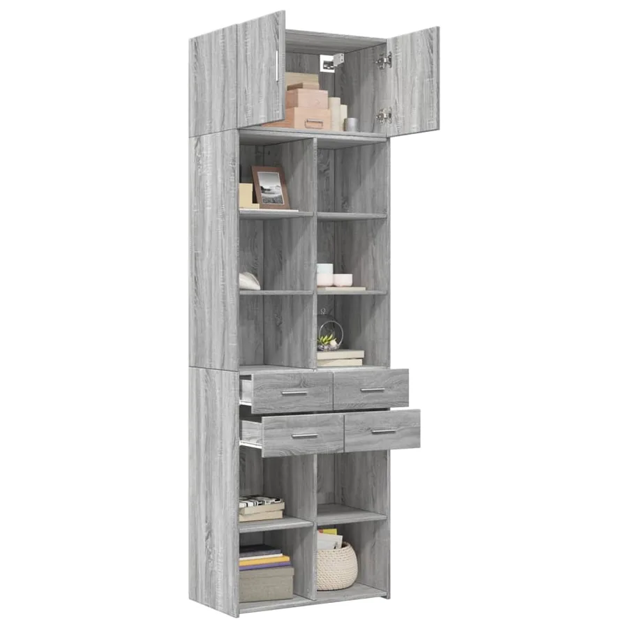 Armoire de rangement sonoma gris 70x42,5x225 cm - 3