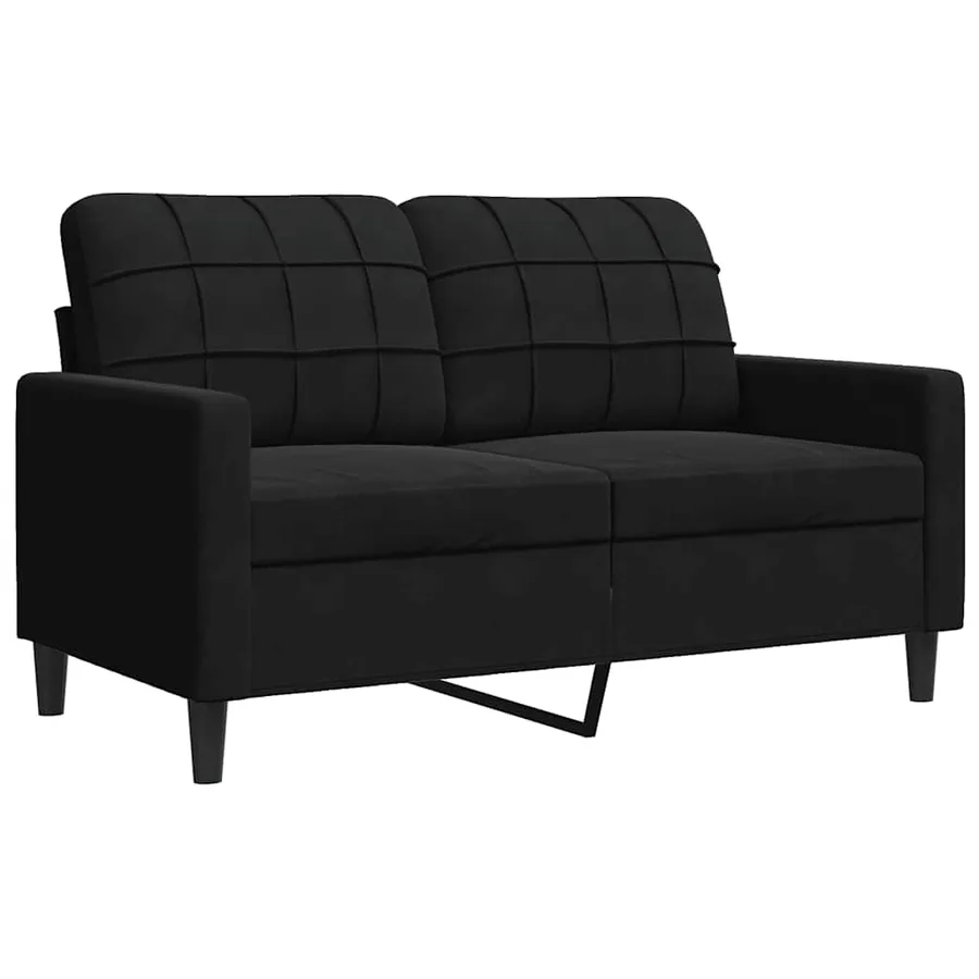 Ensemble de canapés 4pcs et coussins et traversins noir velours - 5
