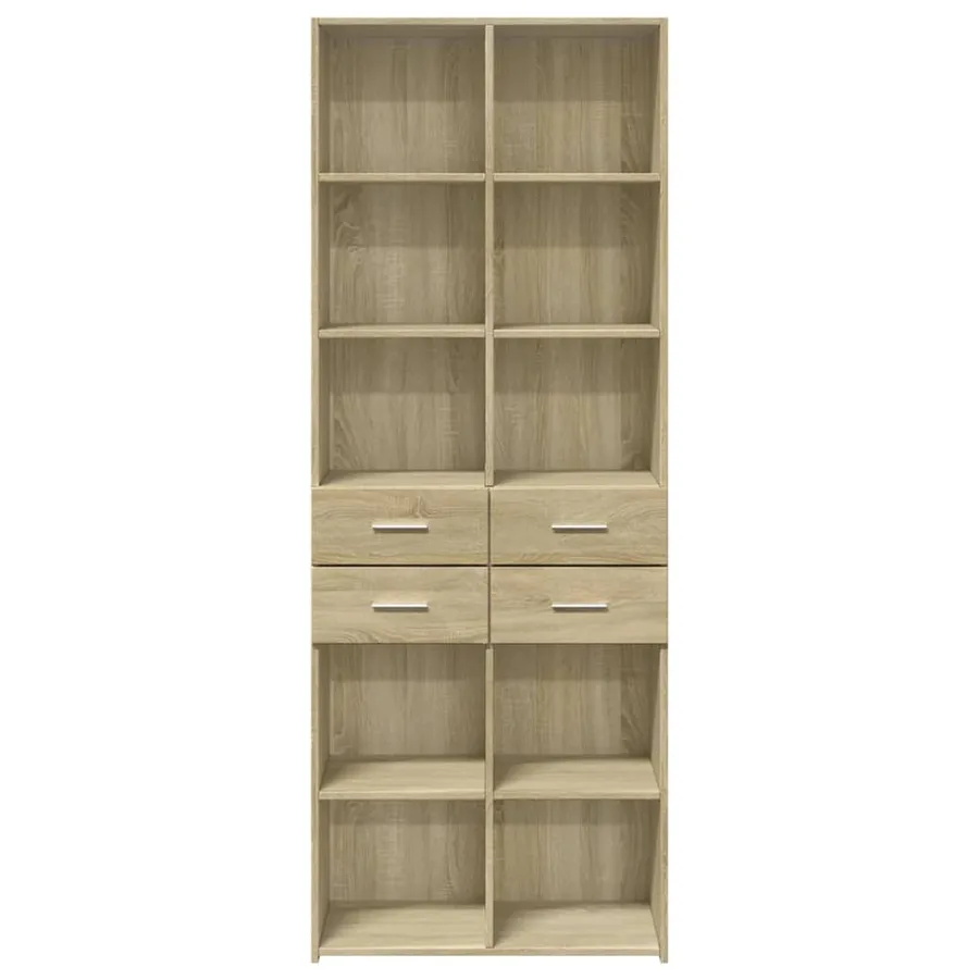 Buffet haut chêne sonoma 70x42,5x185 cm bois d'ingénierie - 4