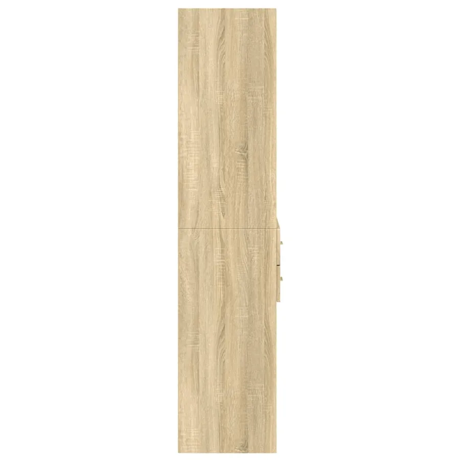 Buffet haut chêne sonoma 70x42,5x185 cm bois d'ingénierie - 5