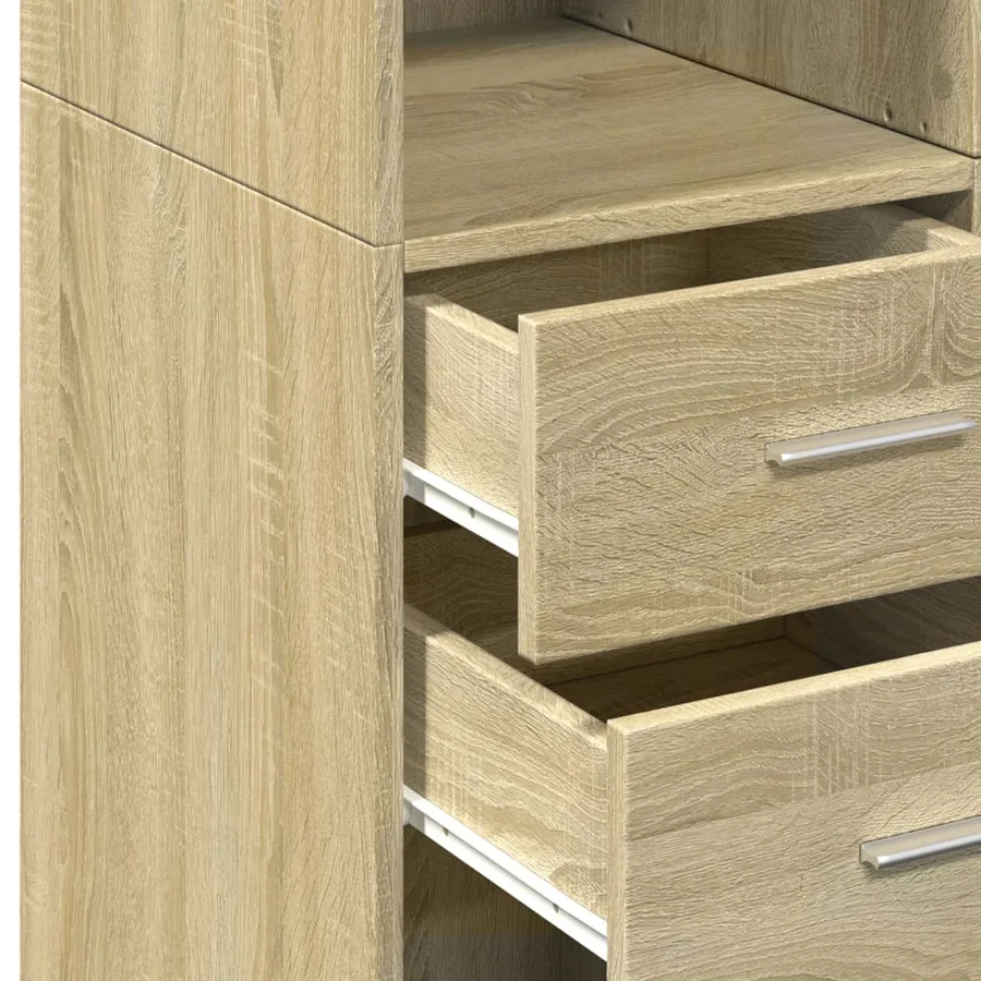 Buffet haut chêne sonoma 70x42,5x185 cm bois d'ingénierie - 7