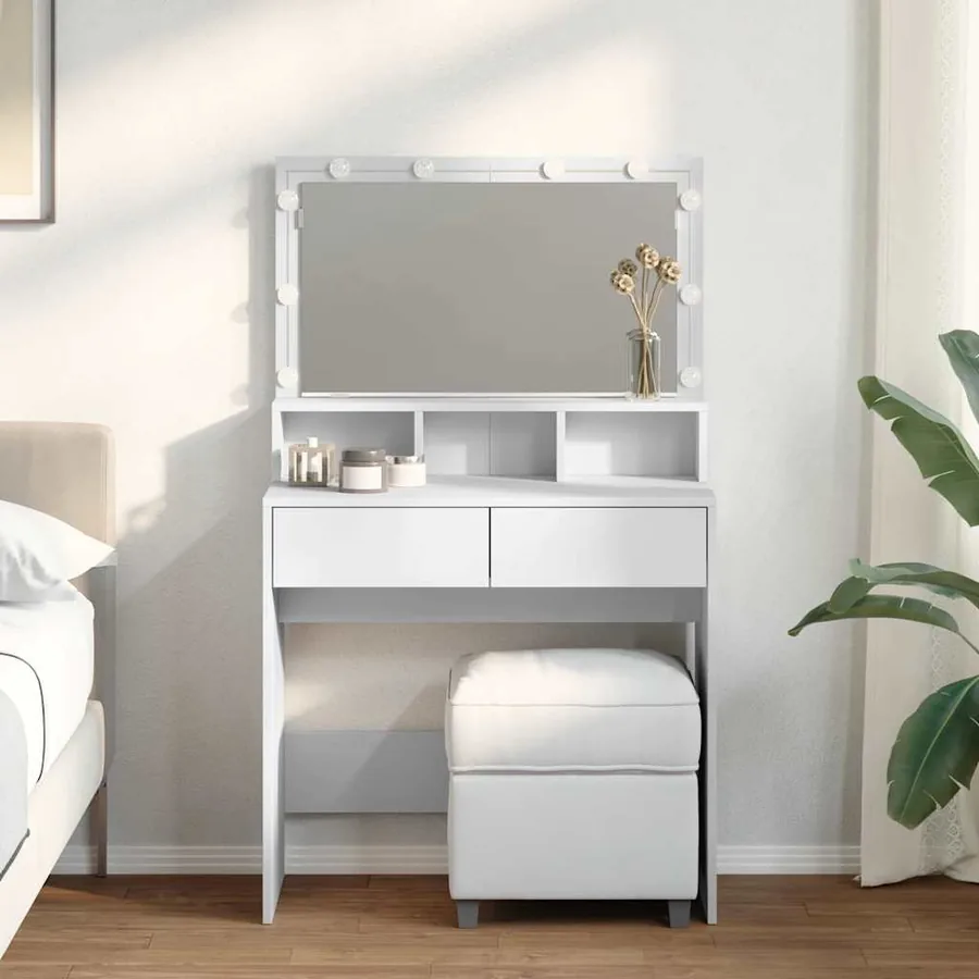 Coiffeuse avec LED blanc 80x41x134,5 cm