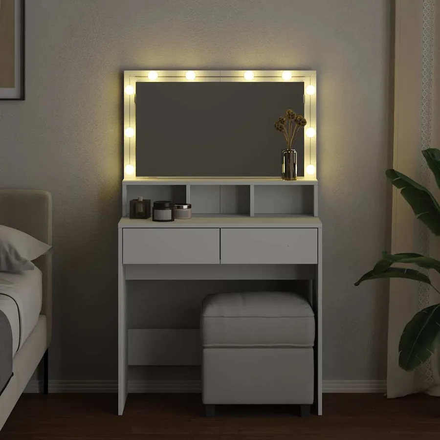Coiffeuse avec LED blanc 80x41x134,5 cm - 3