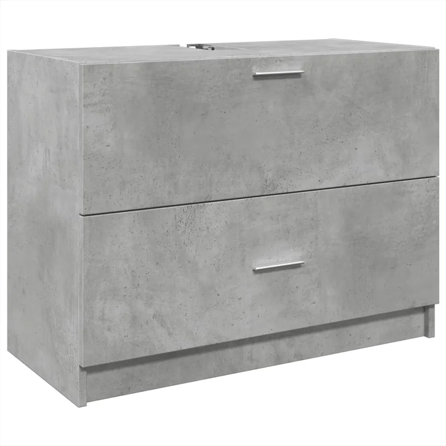 Armoire d'évier gris béton 78x37x59 cm Bois d'ingénierie - 2