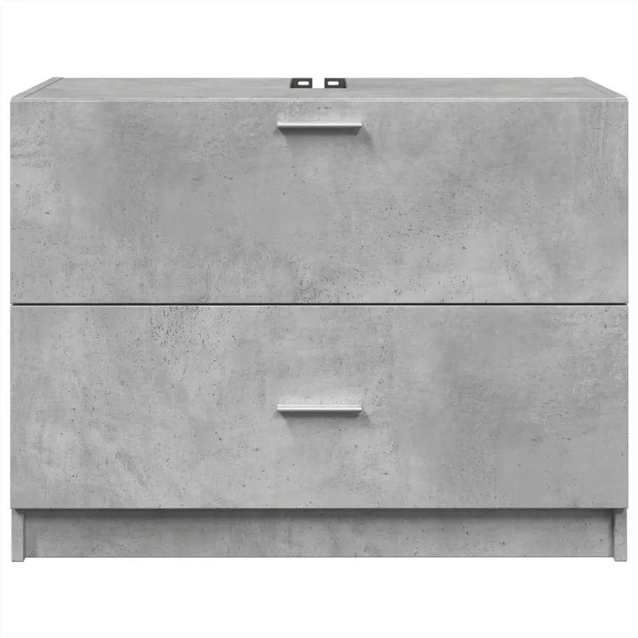 Armoire d'évier gris béton 78x37x59 cm Bois d'ingénierie - 4
