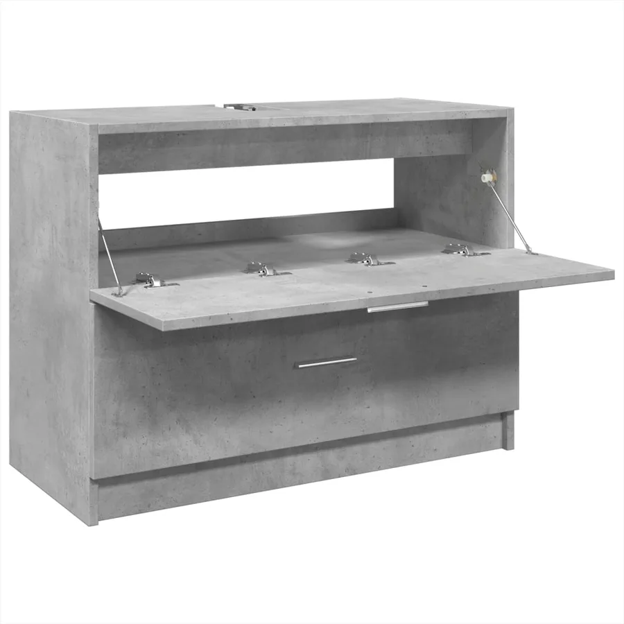 Armoire d'évier gris béton 78x37x59 cm Bois d'ingénierie - 5