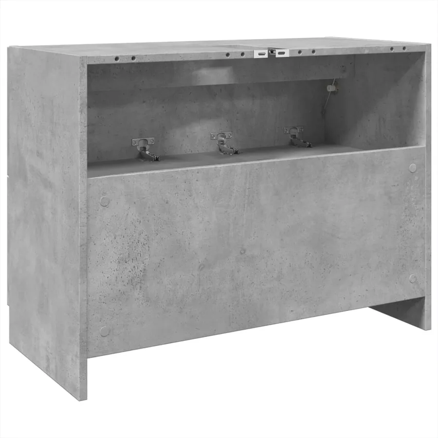 Armoire d'évier gris béton 78x37x59 cm Bois d'ingénierie - 7