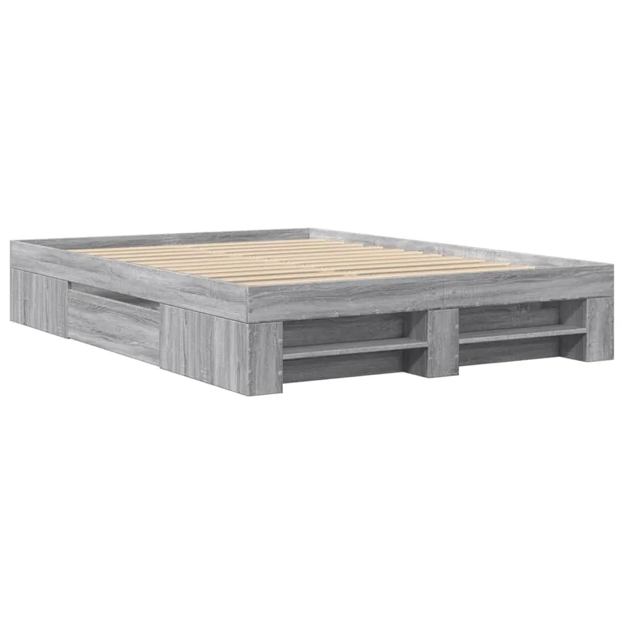 Cadre de lit sans matelas sonoma gris 135x190 cm - 3
