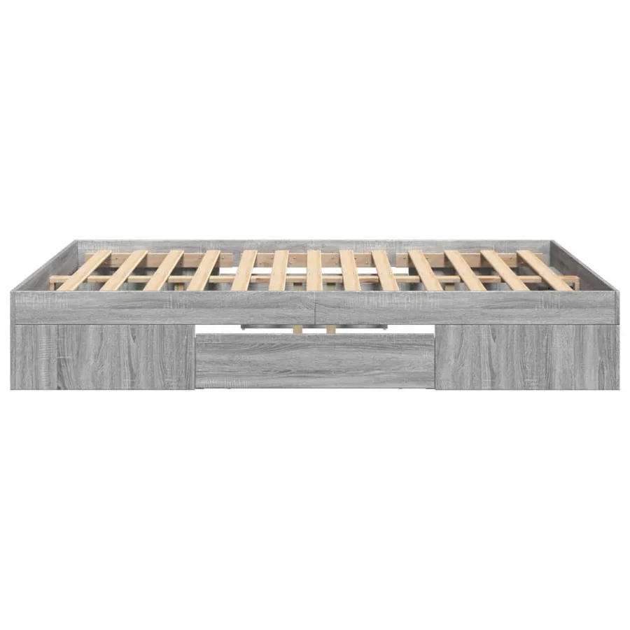 Cadre de lit sans matelas sonoma gris 135x190 cm - 6