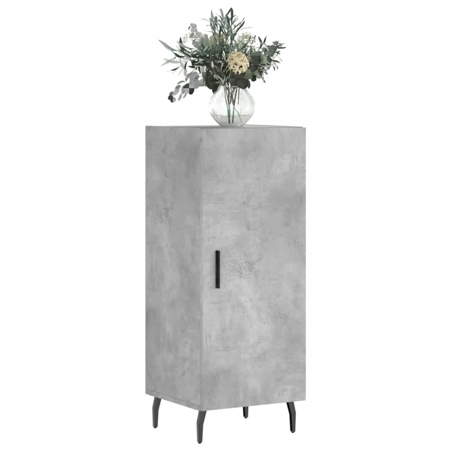 Buffet Gris béton 34,5x34x90 cm Bois d'ingénierie - 3