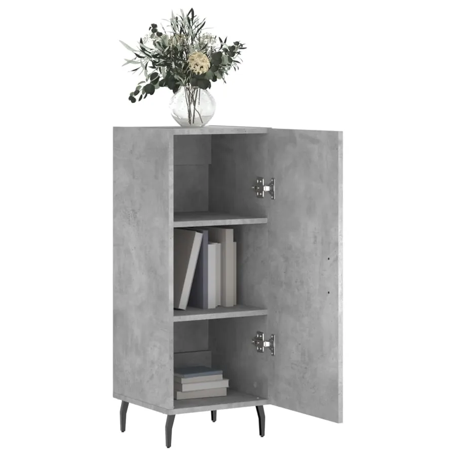 Buffet Gris béton 34,5x34x90 cm Bois d'ingénierie - 4