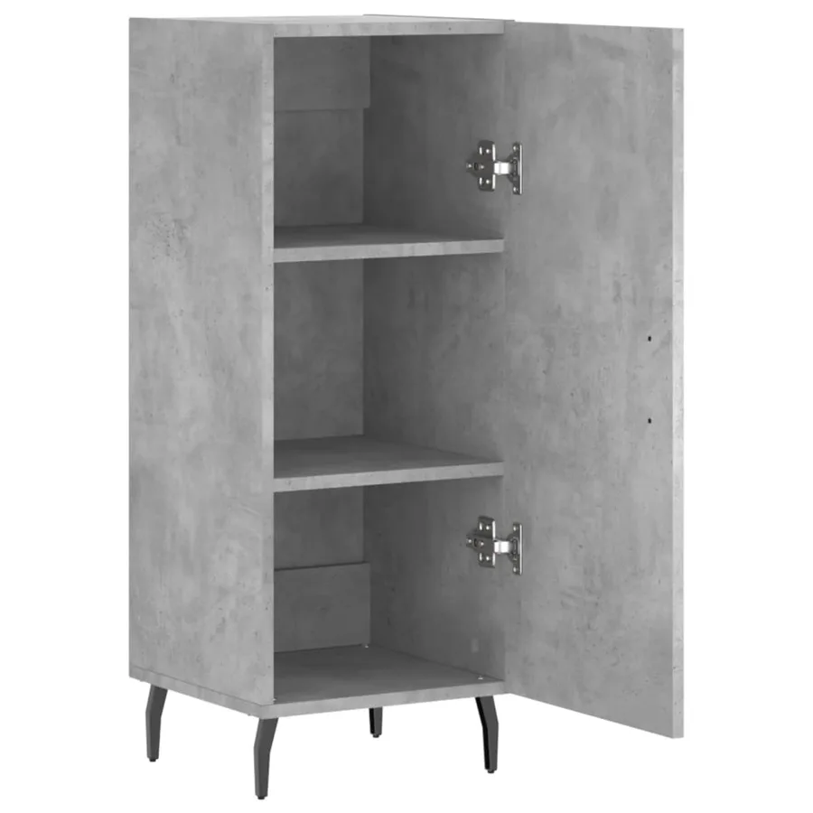 Buffet Gris béton 34,5x34x90 cm Bois d'ingénierie - 5