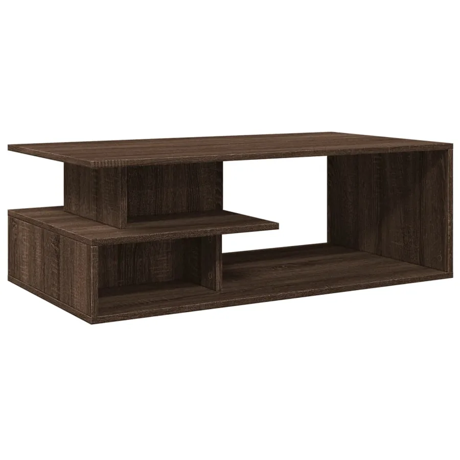 Table basse chêne marron 102x55x35 cm bois d'ingénierie - 6