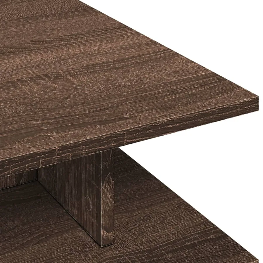 Table basse chêne marron 102x55x35 cm bois d'ingénierie - 7