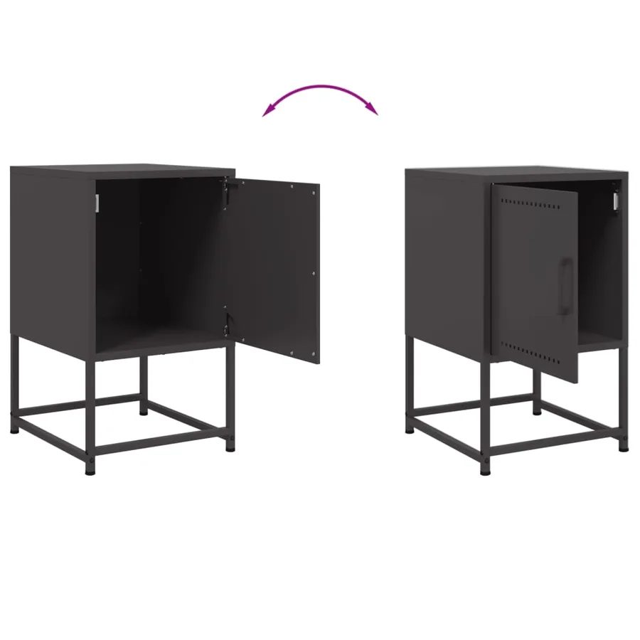 Tables de chevet 2 pcs noir 36x39x60,5 cm acier - 9