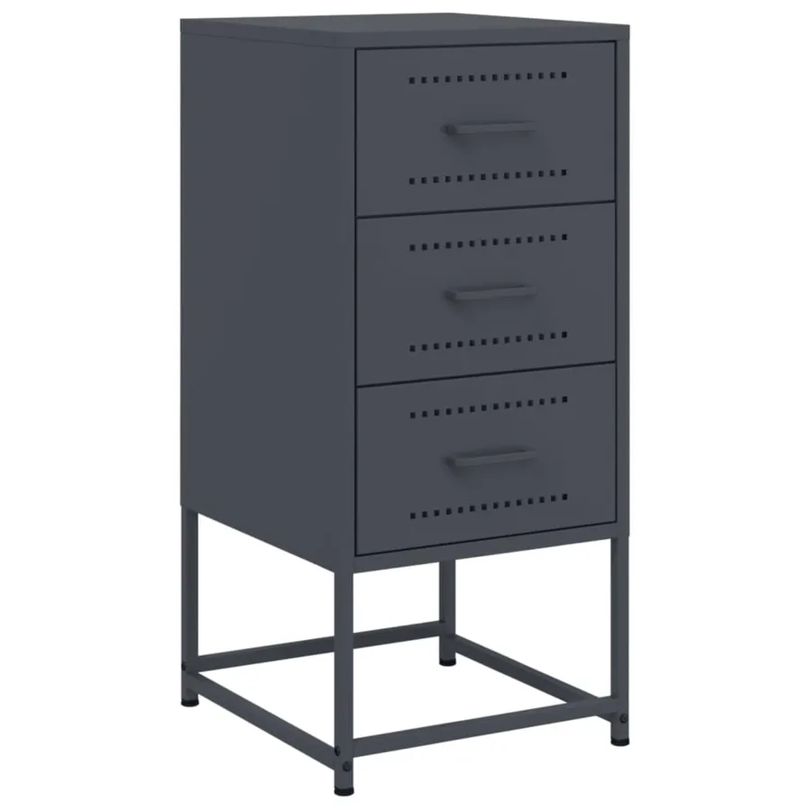 Table de chevet anthracite 36x39x78 cm acier - 2