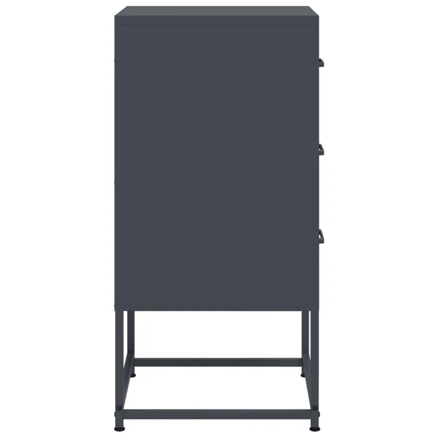 Table de chevet anthracite 36x39x78 cm acier - 7