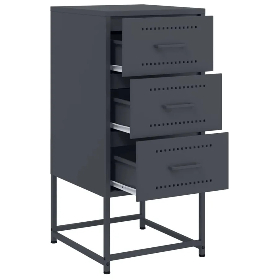 Table de chevet anthracite 36x39x78 cm acier - 9