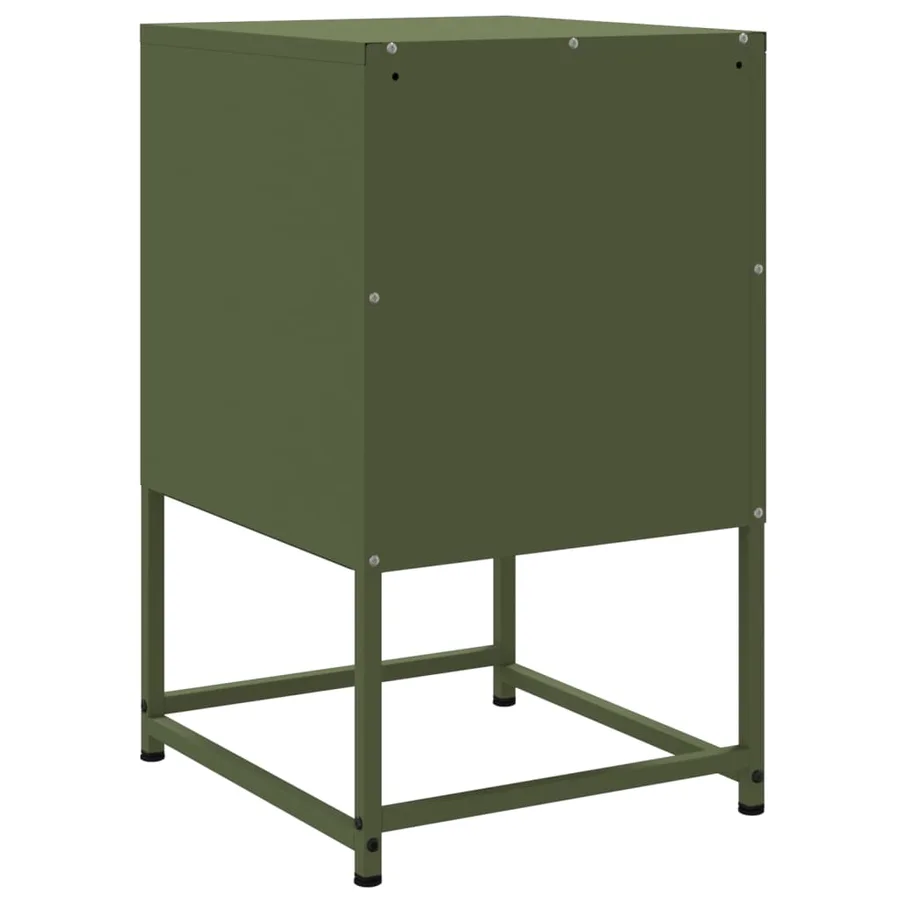 Table de chevet vert olive 36x39x60,5 cm acier - 8