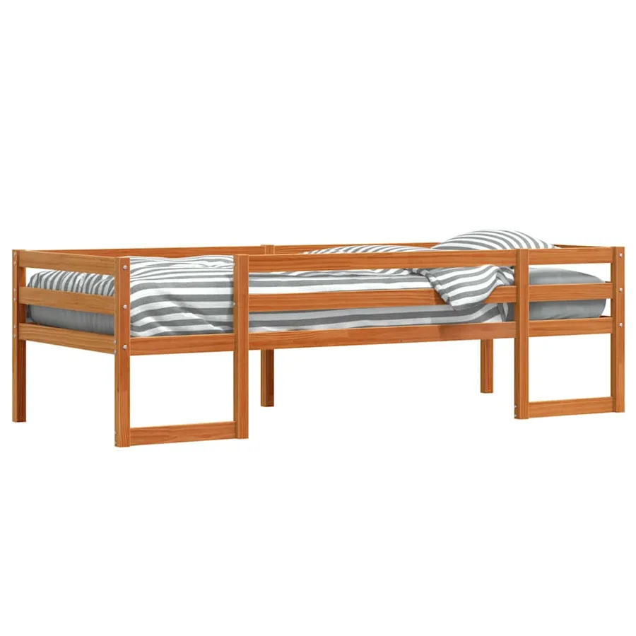 Cadre de lit pour enfants sans matelas cire marron 90x200 cm - 4