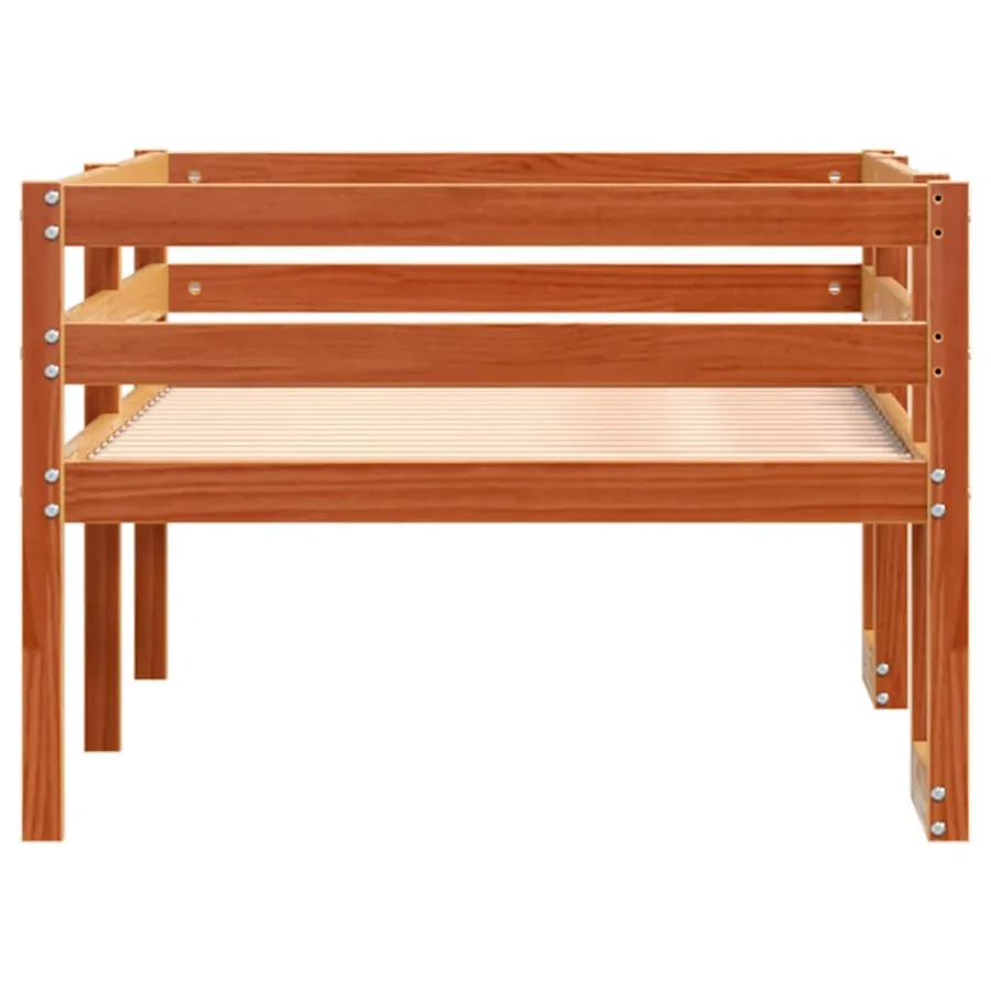 Cadre de lit pour enfants sans matelas cire marron 90x200 cm - 6