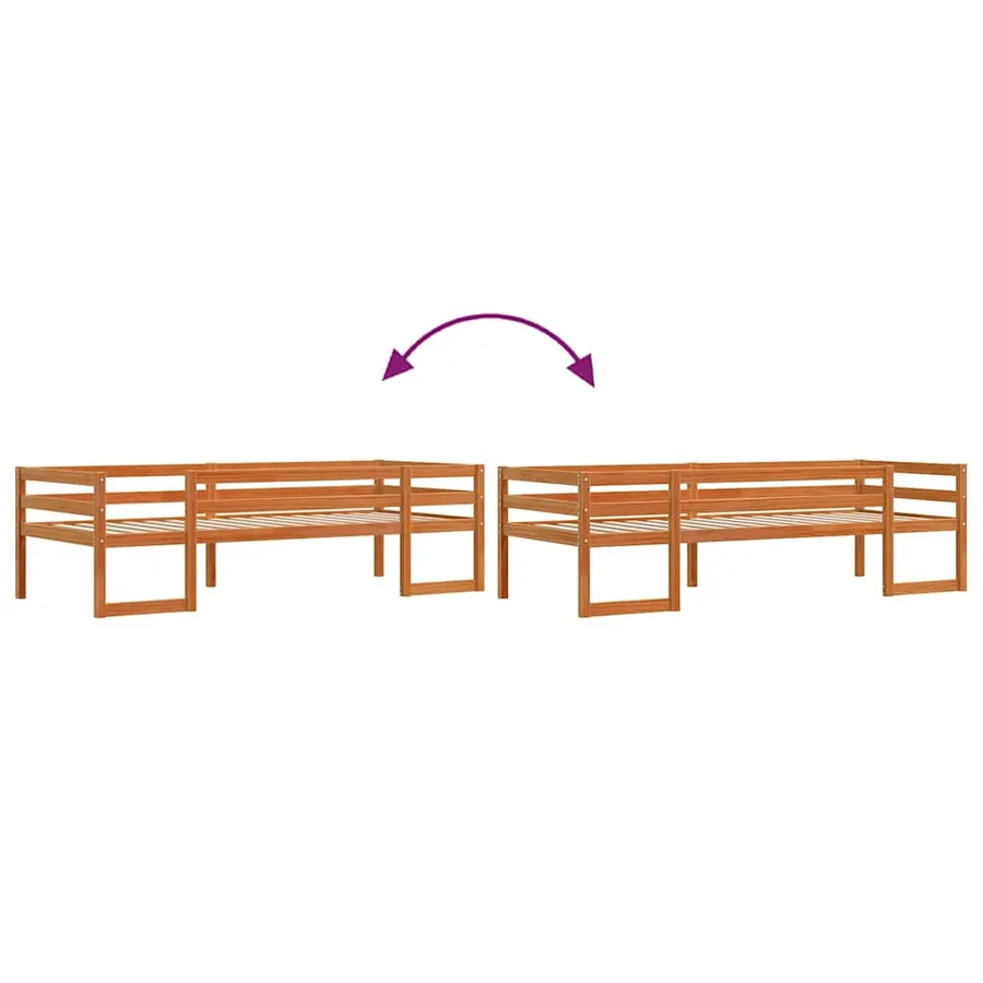 Cadre de lit pour enfants sans matelas cire marron 90x200 cm - 8