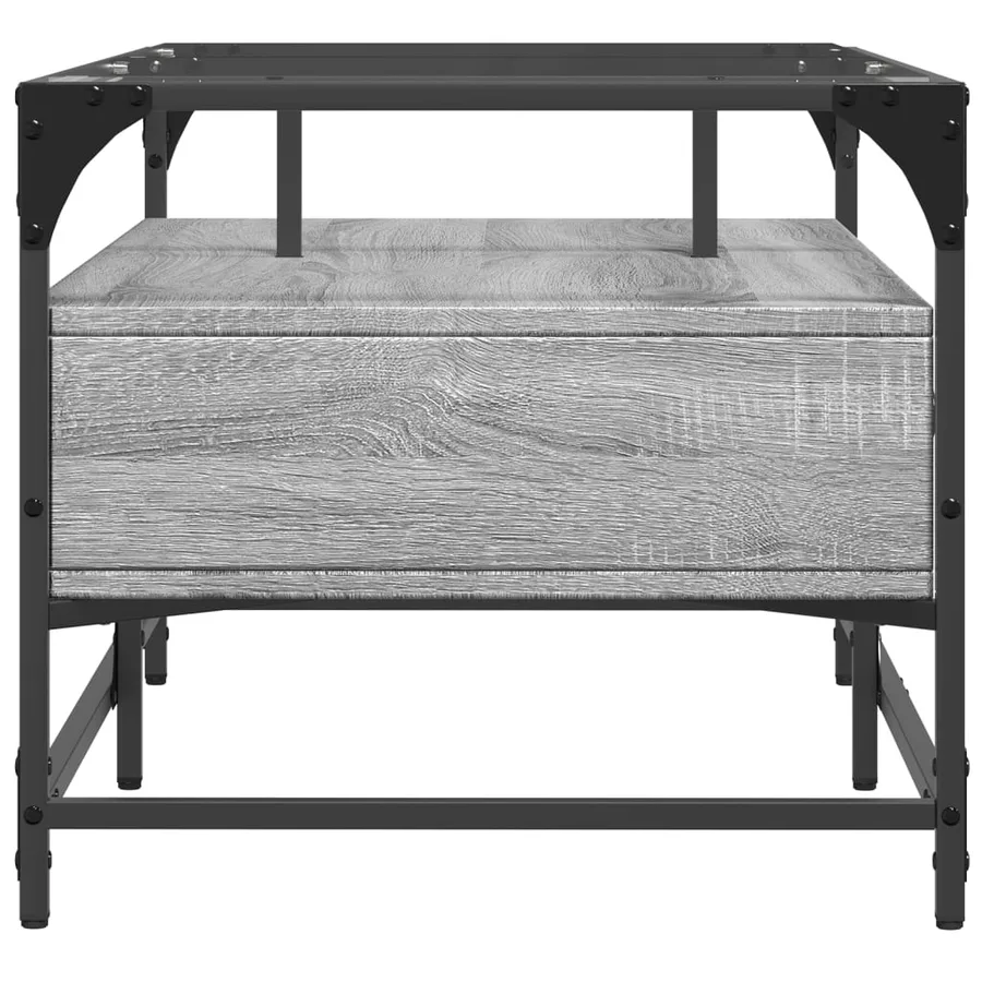 Table basse avec dessus en verre sonoma gris 98,5x50x45cm acier - 5