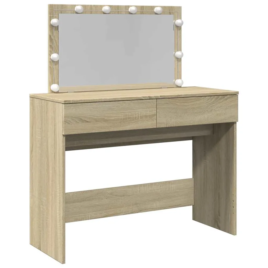 Coiffeuse avec LED chêne sonoma 100x40x120 cm - 2