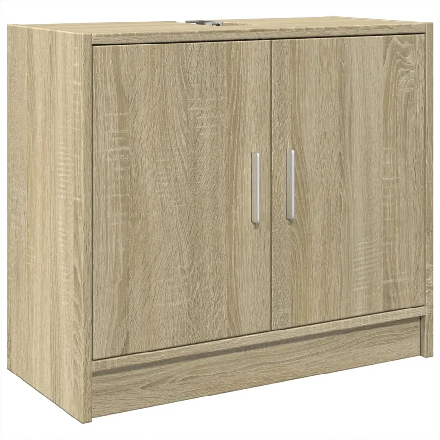 Armoire d'évier chêne sonoma 63x29x55 cm bois d'ingénierie - 2