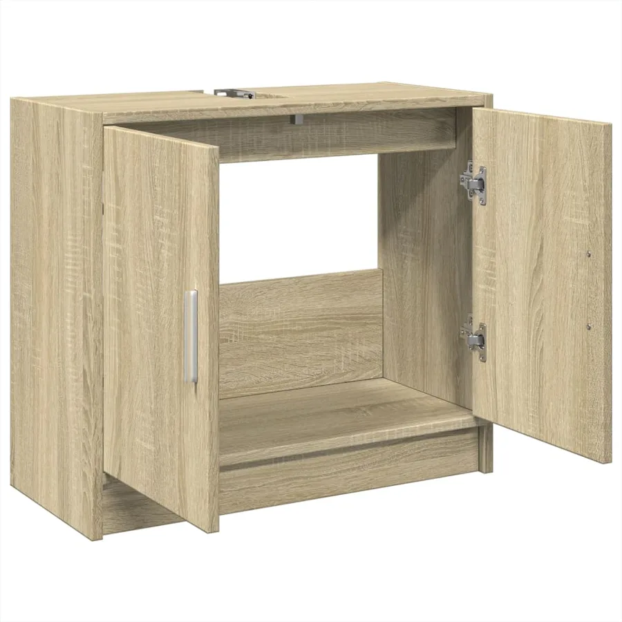 Armoire d'évier chêne sonoma 63x29x55 cm bois d'ingénierie - 5