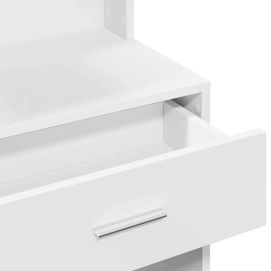 Coiffeuse avec armoire blanc 80x35x132 cm - 10