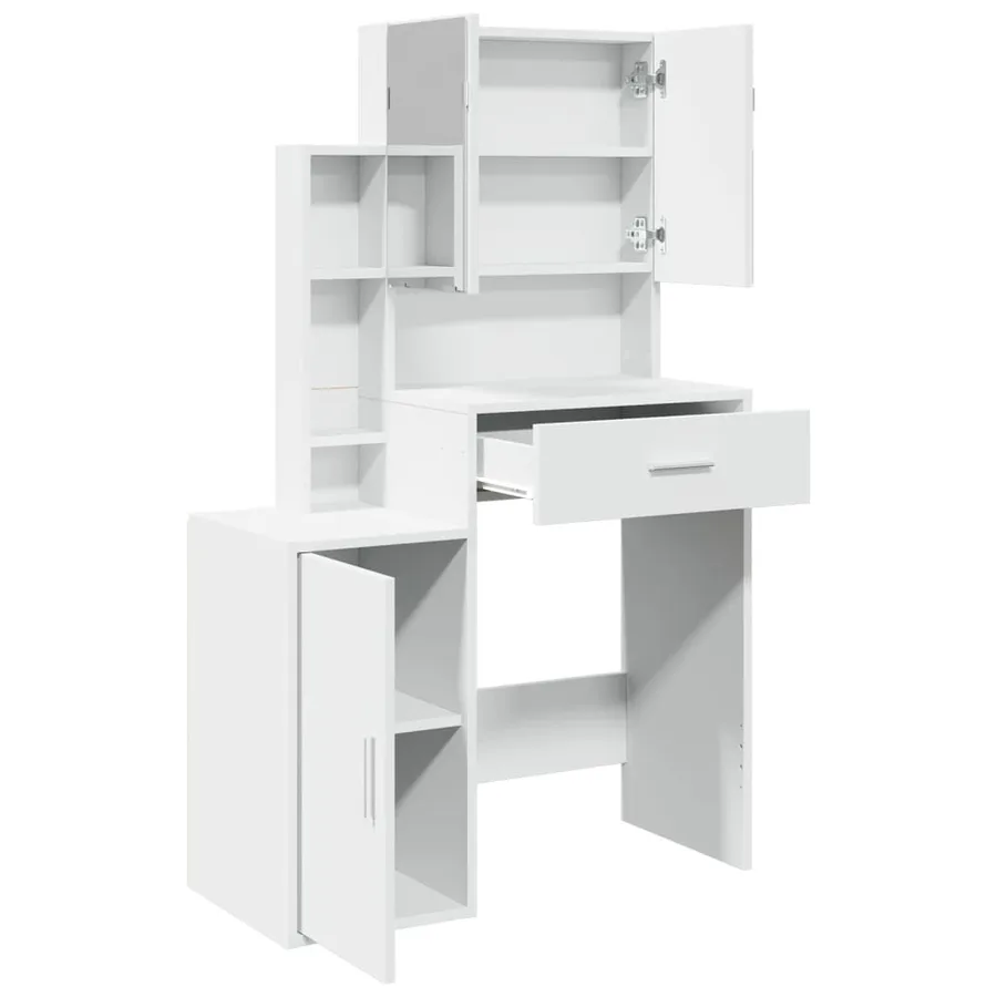 Coiffeuse avec armoire blanc 80x35x132 cm - 8
