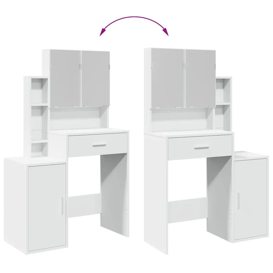 Coiffeuse avec armoire blanc 80x35x132 cm - 9
