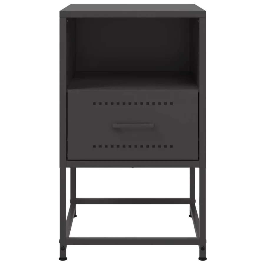 Table de chevet noir 36x39x60,5 cm acier - 6