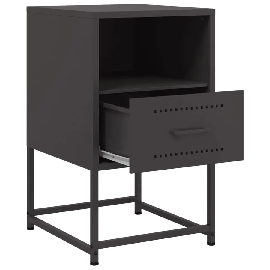 Table de chevet noir 36x39x60,5 cm acier - 9