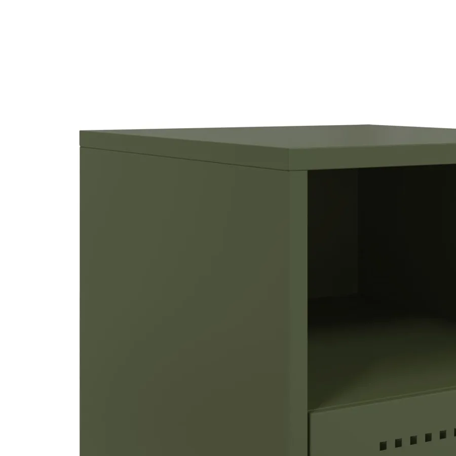 Tables de chevet 2 pcs vert olive 36x39x60,5 cm acier - 10