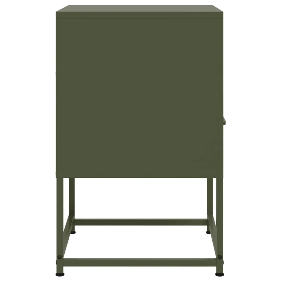 Tables de chevet 2 pcs vert olive 36x39x60,5 cm acier - 7