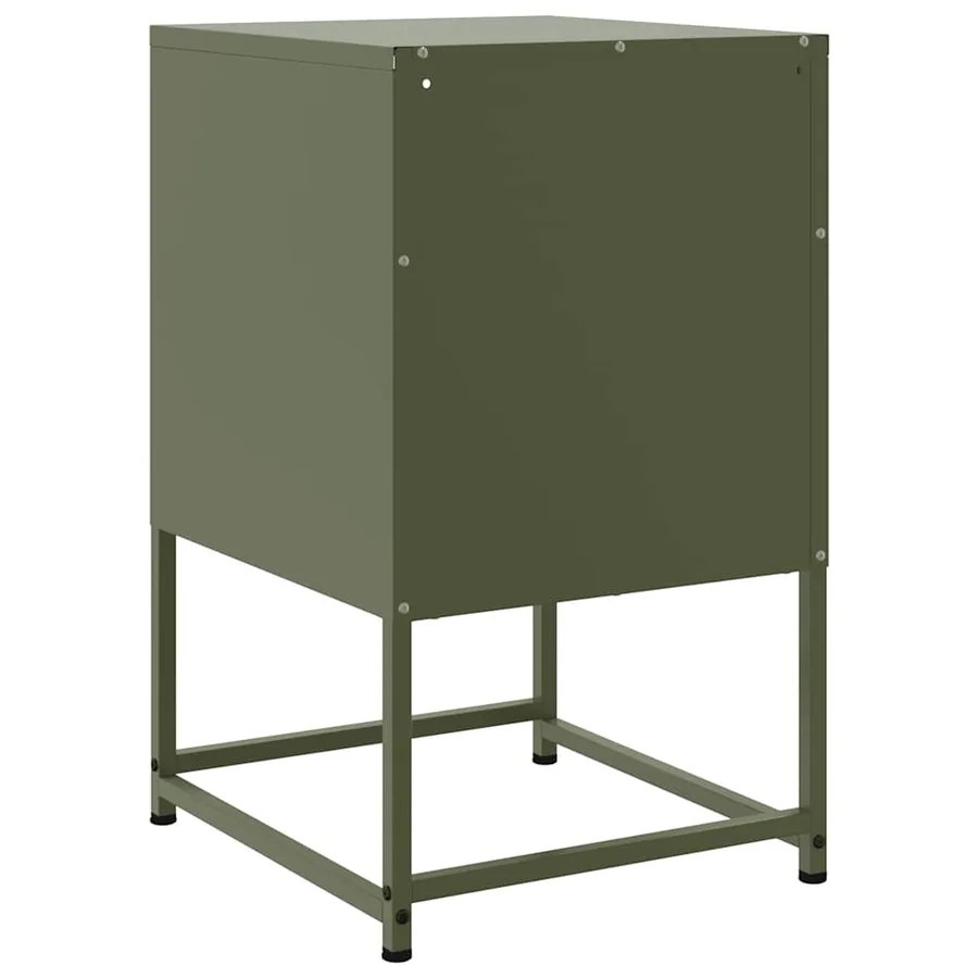 Tables de chevet 2 pcs vert olive 36x39x60,5 cm acier - 8