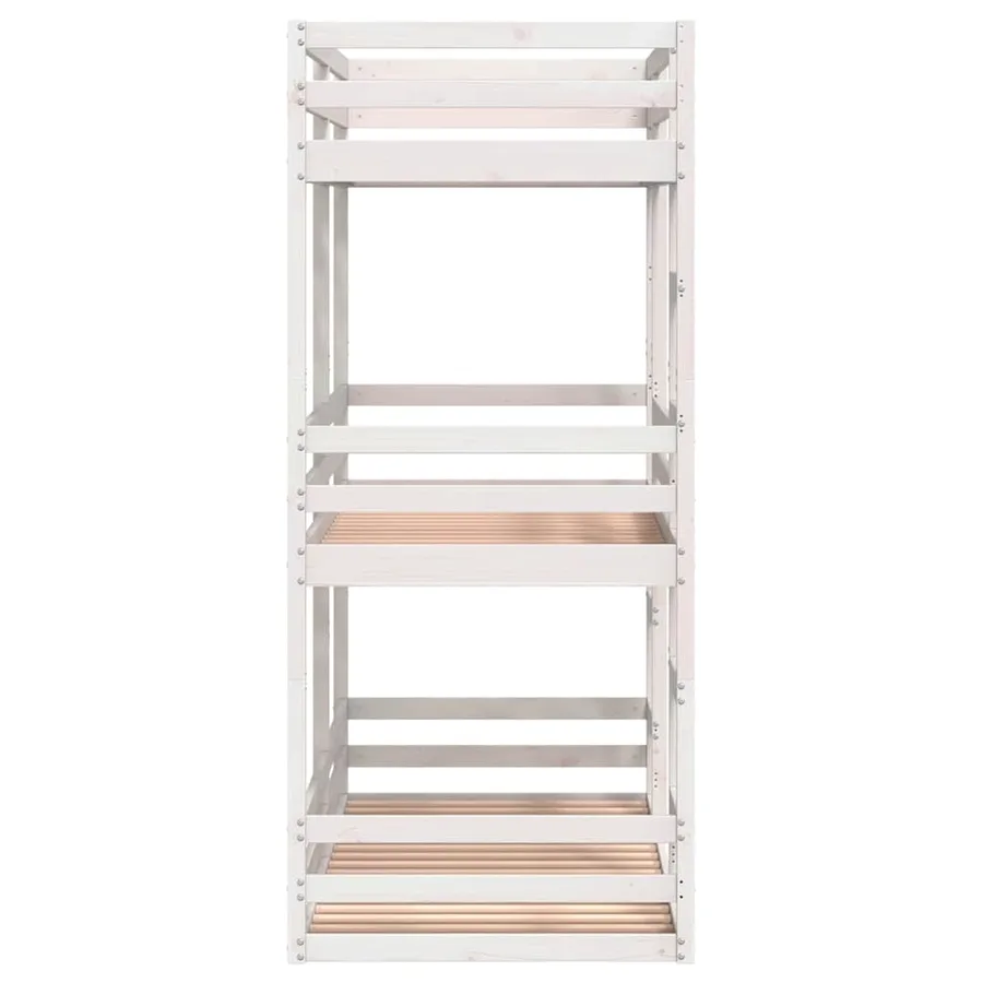 Lit superposé triple sans matelas 90x190 cm bois de pin massif - 6