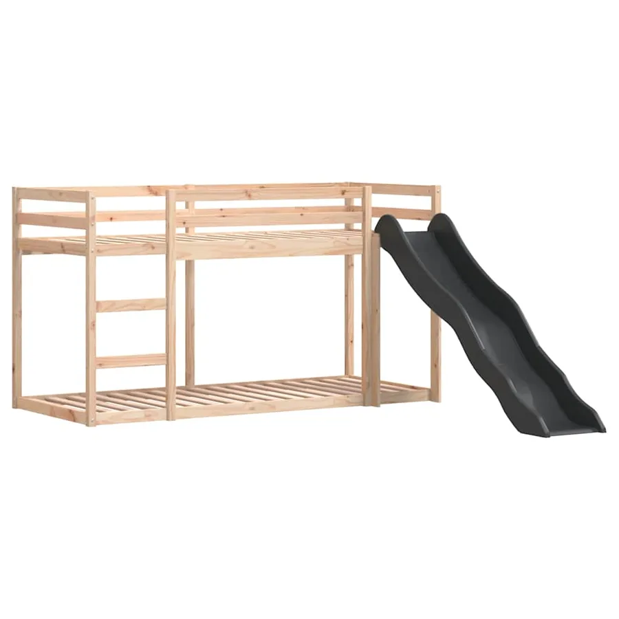 Lit superposé avec toboggan et échelle sans matelas 80x200 cm - 4