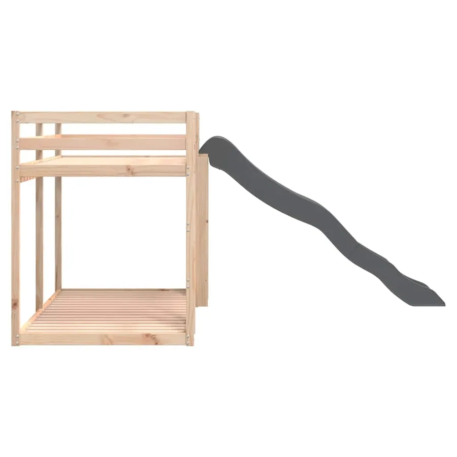 Lit superposé avec toboggan et échelle sans matelas 80x200 cm - 6